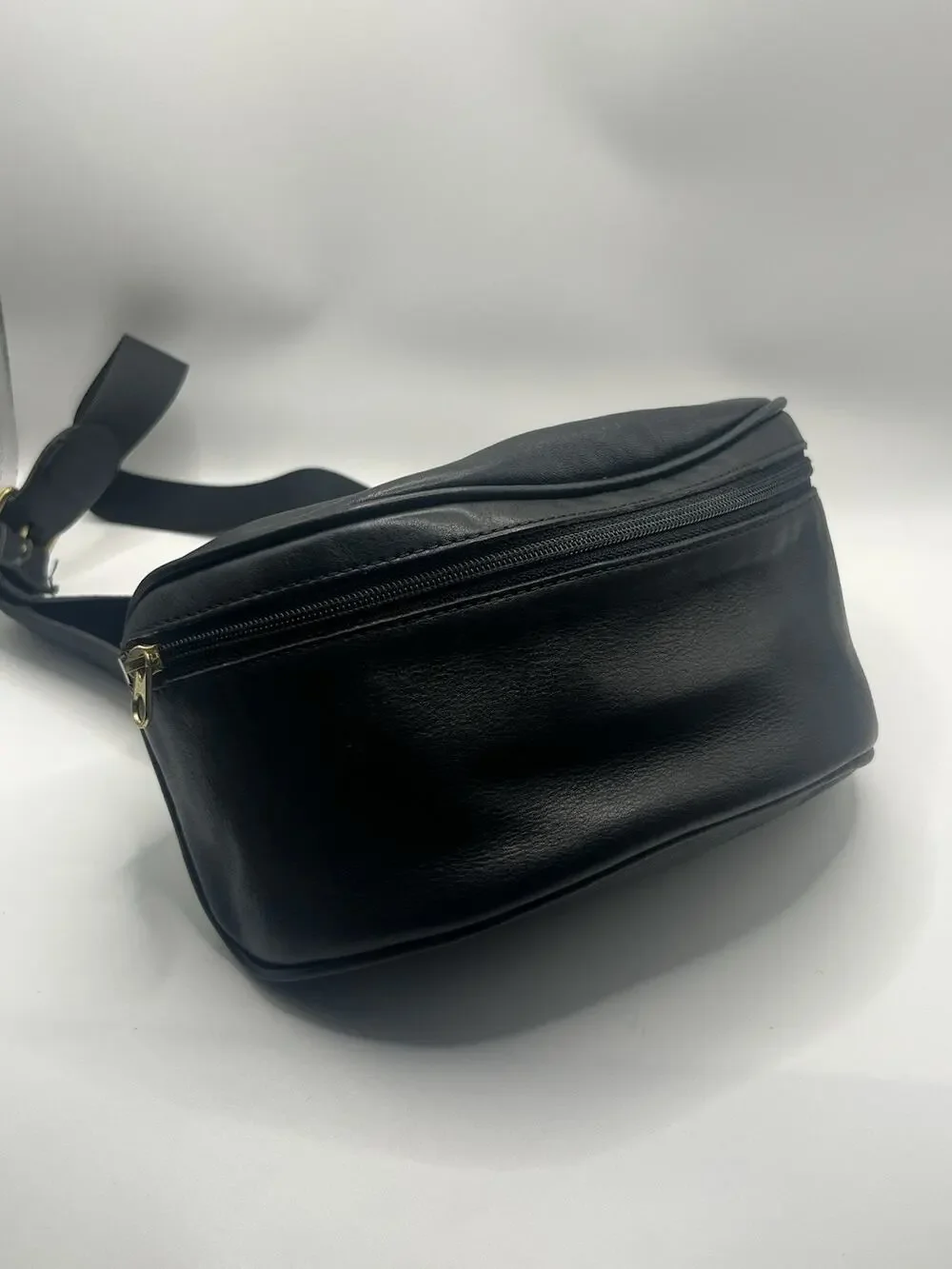 Coach Vintage Canteen Waist Pouch 0515 Black M/L Leather Belt Bag 90's USA